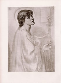 Dante Gabriel Rossetti 1883 print Sancta Lilias signed