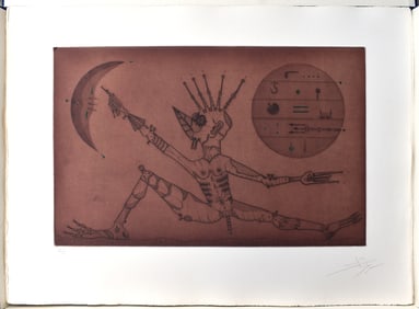 Joan Ponc 1975 Etching Entres Dues Llunes Signed Numbered