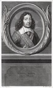 Adriaen van der Werff 1697 Engraving George Monck 1st Duke of Albemarle Framed