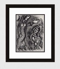 1960 Marc CHAGALL Religious Print "Sarah Punishes Hagar"