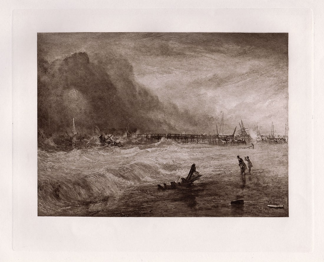 Joseph Mallord William Turner Yarmouth 1890 print: Joseph Mallord William Turner. (English, 1775-1851). Yarmouth. Antique Heliogravure on wove paper after the original oil on canvas by a Master Engraver. 1890. Excellent. Image Size 8 1/2 x 10 1/2 inch