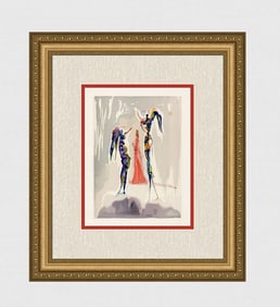 1960 Salvador Dali Angels Authentic Woodcut Signed Framed