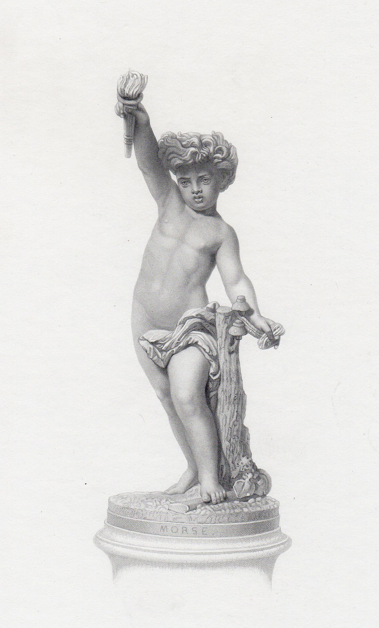 Antonio Rossetti 1800s Engraving "The Genius of Electricity" FRAMED: Antonio Rossetti (Italian, 1819-). The Genius of Electricity. Antique engraving on wove paper after the original sculpture by master engraver John H Baker (British, 1829-c.1872). Year: 1870. Condition