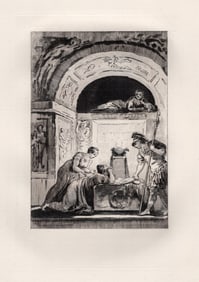 1800s LIMITED JEAN-HONORE FRAGONARD Etching The Matron of Ephesus Framed