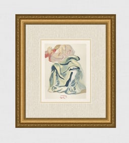 1960 Salvador Dali Prayer Authentic Woodcut Signed