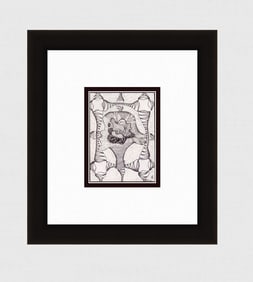 Alexander Constantine Ink Drawing Self-Portrait signed