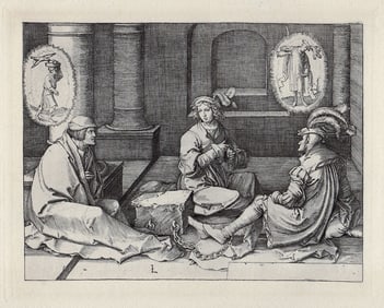 Lucas van Leyden Joseph Telling his Dreams Antique engraving