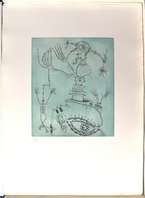 Joan Ponc 1973 Etching Homage to Brueghel Signed Numbered