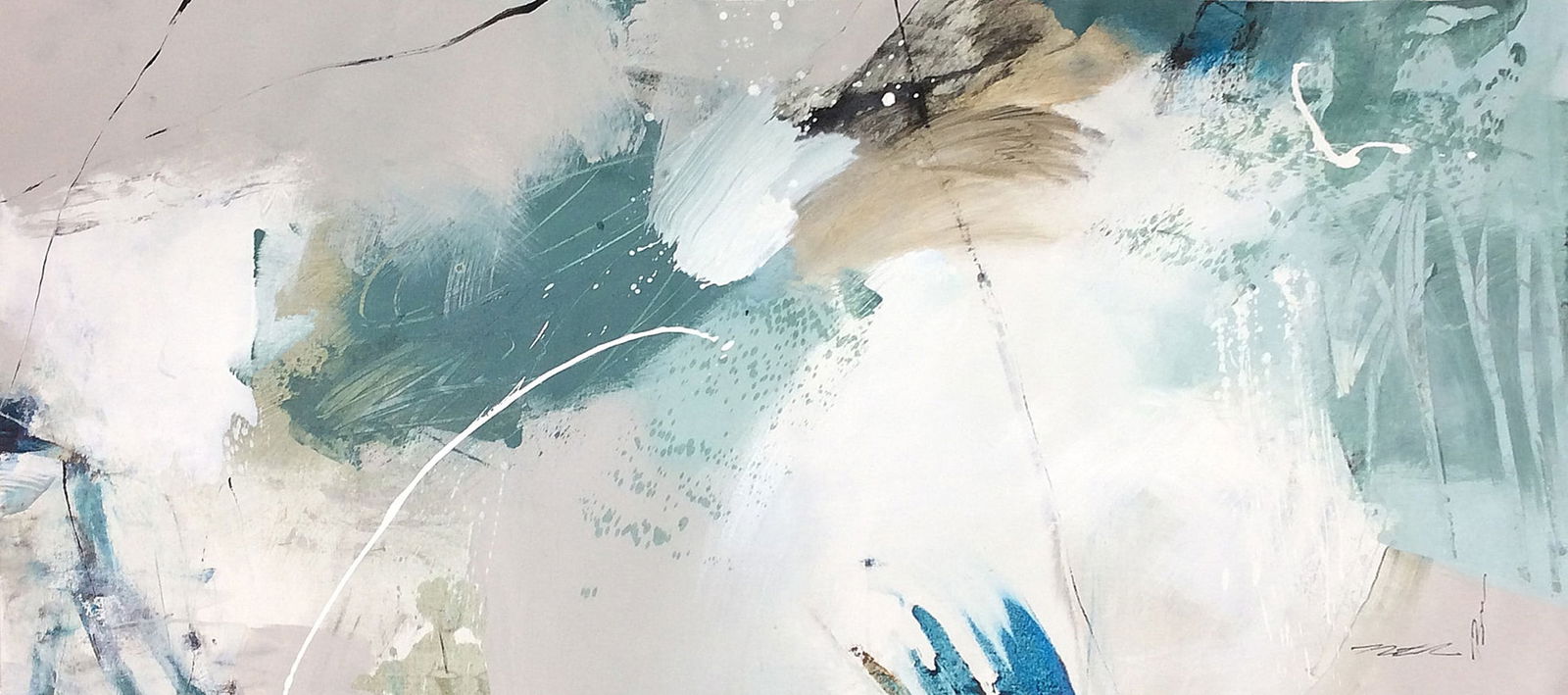 Natasha Barnes Original Painting 60 x 30 Imperial Mint: Natasha Barnes. Imperial Mint. Original Acrylic and mixed media painting on canvas. Signed by the artist. 60 x 30 Inches. Natasha Barnes is a South African artist, born in 1969. While she has been pai