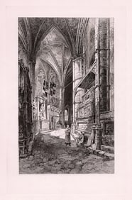 Herbert Railton North Aisle of the Choir 1889 etching