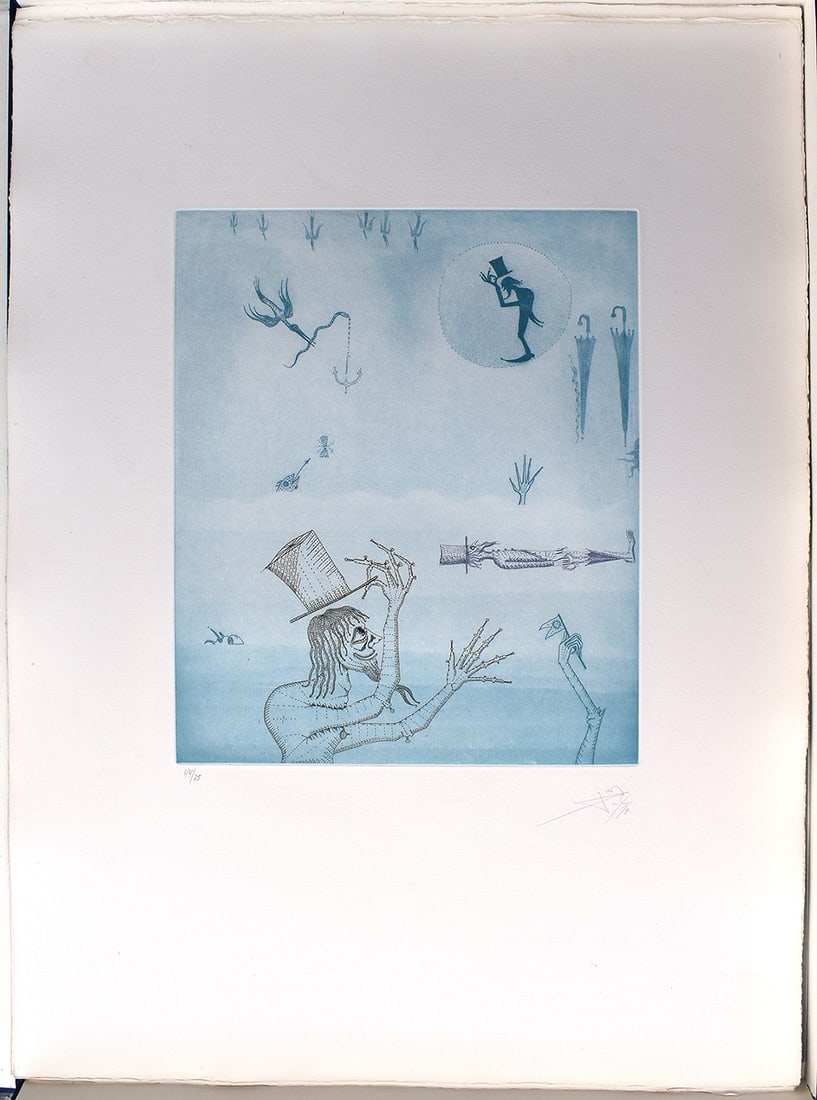 Joan Ponc 1973 Etching Mar Interior Signed Numbered: Joan Ponc (1927-1984). Mar Interior (Inland Sea). Original Color Etching on Guarro Paper. Edition: 75. Year: 1973. Hand Signed and Numbered by the Artist. Condition: Excellent. Publisher: Poligrafa, S