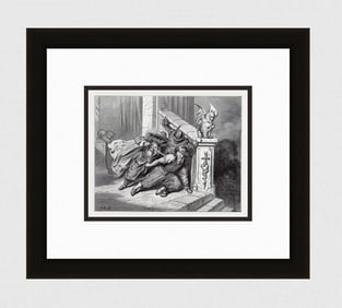 Gustave Dore Blue Beard 1880 Wood Engraving Signed