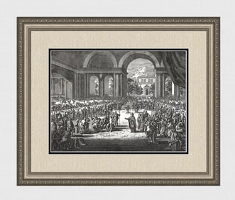 1747 Monumental Engraving Jan Luyken The Royal Wedding Framed