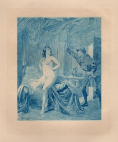 Signed Edmond Malassis Limited NUDE Engraving The Interruption Framed