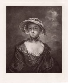 Sir Joshua Reynolds Portrait Mrs. Chambers 1882 engraving