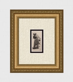 1800s REMBRANDT B168 Etching Beggar with a Gourd Durand