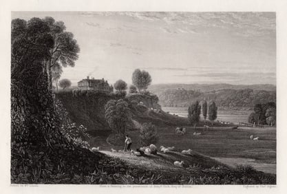 William Linton Hall in the Woods 1845 Engraving
