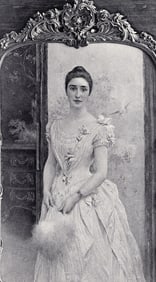 Raphael Collin 1800s Antique Print Ready for the Ball SIGNED Framed