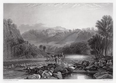 Joseph Mallord William Turner Wycliffe, near Rokeby c.1874 engraving