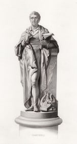 1800s WILLIAM C. MARSHALL Engraving "Thomas Campbell wearing Cloak FRAMED