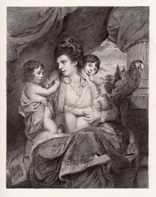 Sir Joshua Reynolds Cornelia Lady Cockburn and her Children lithograph signed