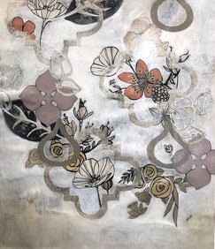 Kari Taylor Mixed Media Painting Heirloom I 28 x 28 inches