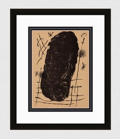 Joan Miro 1965 Abstract Color Lithograph Peintures sur Cartons GALLERY FRAMED