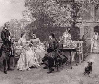 Charles Meissonier 1800s Antique Print Early Spring SIGNED Framed