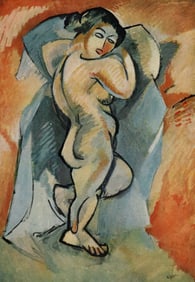 1956 Georges BRAQUE SIGNED Vintage Lithograph Grand Nu Gallery Framed