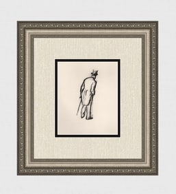 Sharp 1938 DEGAS Lithograph Ludovic Halevy Holding his Cane Limited Framed