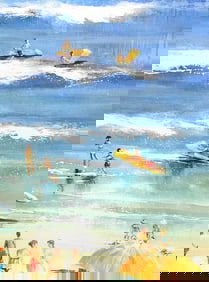 Original Farrell Douglass Beach Painting 50 x 50