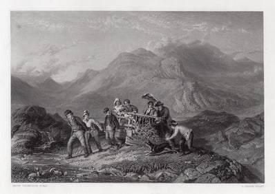 1867 Jacob Thompson The Height of Ambition engraving signed