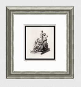 1800s Henry Weekes Antique Engraving THE MANUFACTURES Framed