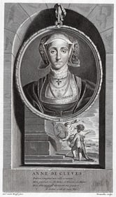 Adriaen van der Werff 1697 Engraving Anne of Cleves Queen Framed