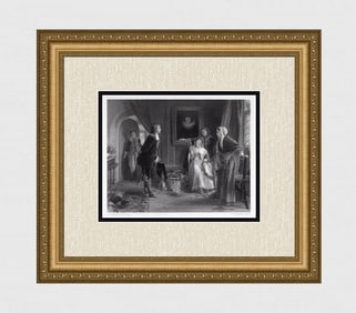 John Callcott Horsley 1800s Engraving "Detected" SIGNED Framed