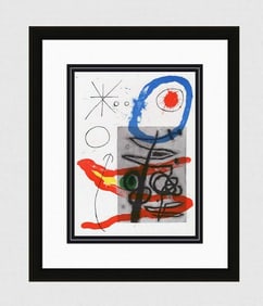 Original MIRO 1965 Lithograph "Abstract Composition" Framed