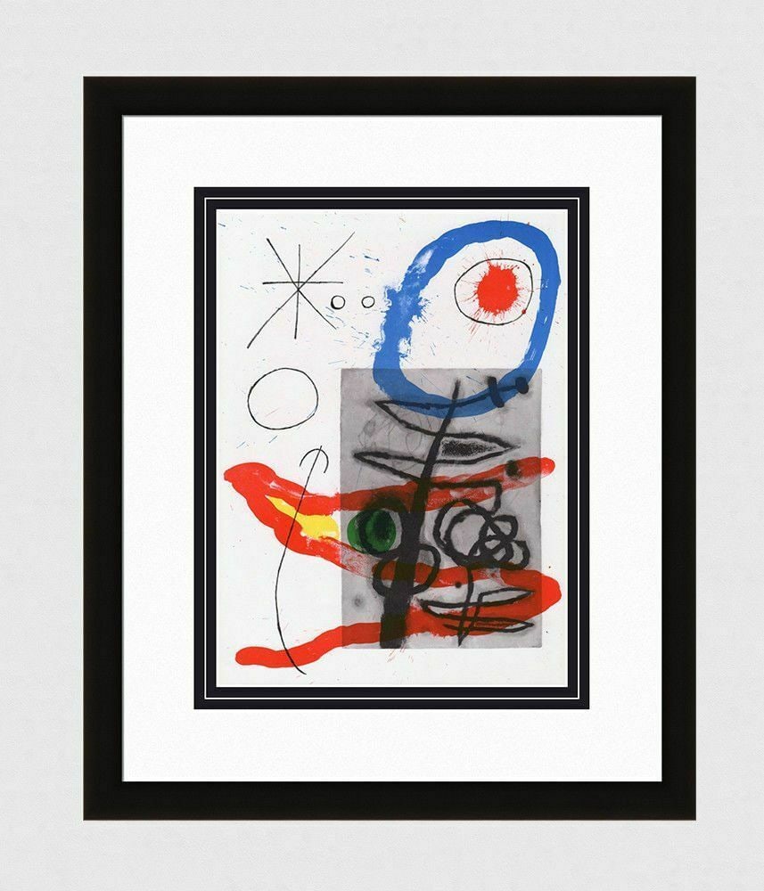 Original MIRO 1965 Lithograph "Abstract Composition" Framed: Joan Miro (1893 - 1983). Peintures sur Cartons VIII. Original color lithograph on wove paper. Year: 1965. Reference: DLM 151-152. Condition: Excellent. Dimensions: Sheet Size - 11 x 15 inches. Framed