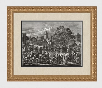 1747 Monumental Engraving Jan Luyken Zacchaeus in the sycamore tree Framed