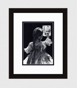 Jeno Denkstein Budapest, Young girl with Mirror 1930's photogravure