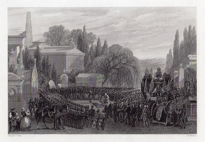 Eugene Lami Antique Engraving Pere Lachaise