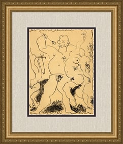 1956 Pablo Picasso Bacchanale II Lithograph Framed Mourlot