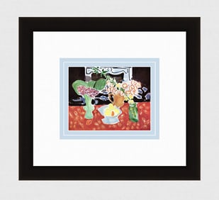 Henri Matisse 1945 print Red Still Life With Christmas Roses And Saxifrages (Nature Morte Rouge Aux