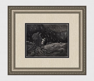 Gustave Dore Brunetto Latini (Dante's Divine Comedy Enferno) c. 1880 Wood Engraving