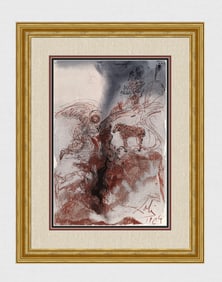 Dali 1967 Framed Lithograph Biblia Sacra Daniel's Vision