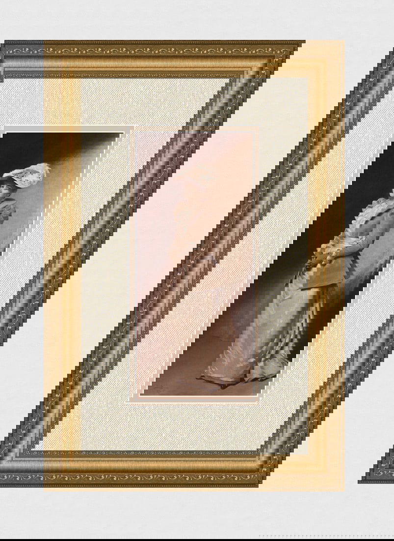 Carolus-Duran 1800's Antique Print 19th Century Parisienne Signed Framed: Carolus-Duran (Charles Auguste Emile Durand) (French, 1837 - 1917) . Portrait of the Artist’s Daughter, Sabine. Antique heliogravure on heavy wove paper after the original oil on canvas. Year: c. 18