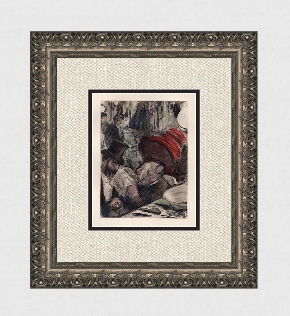 Edgar DEGAS 1938 Etching Ludovic Halevy finds Madame Cardinal Limited Edition FRAMED (1 of 3)