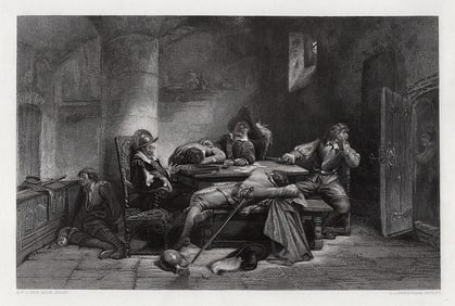 FRAMED Herman Frederik Carel Ten Kate 1800s Engraving The Traitor SIGNED