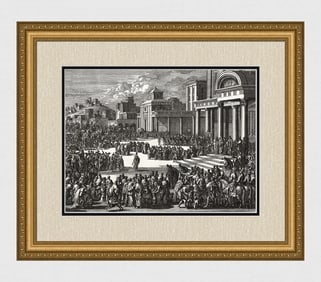 1747 Monumental Engraving Jan Luyken The Queen of Sheba Framed