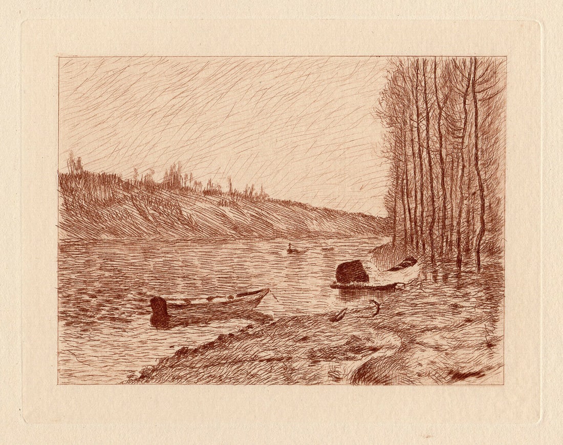 Alfred Sisley 1892 Etching The Seine in Moret (1 of 2)