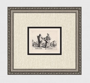 Jacques CALLOT 1920 Engraving "Performance Dancers" Limited FRAMED